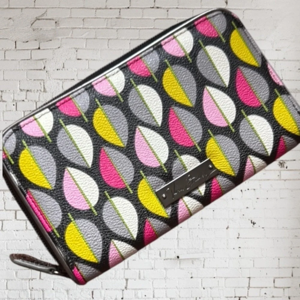 Vera Bradley Wallet zip around canvas Stylish Multicolor moon drops - Picture 5 of 6
